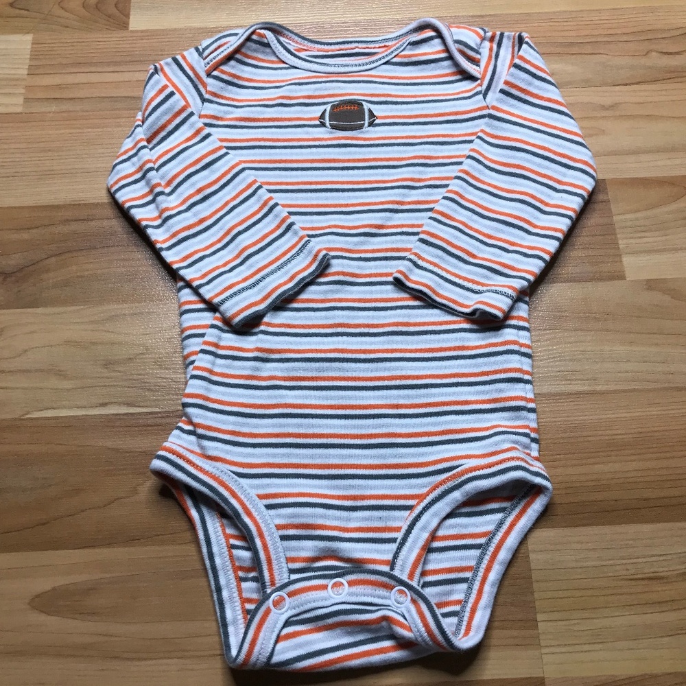 Striped Football Onesie